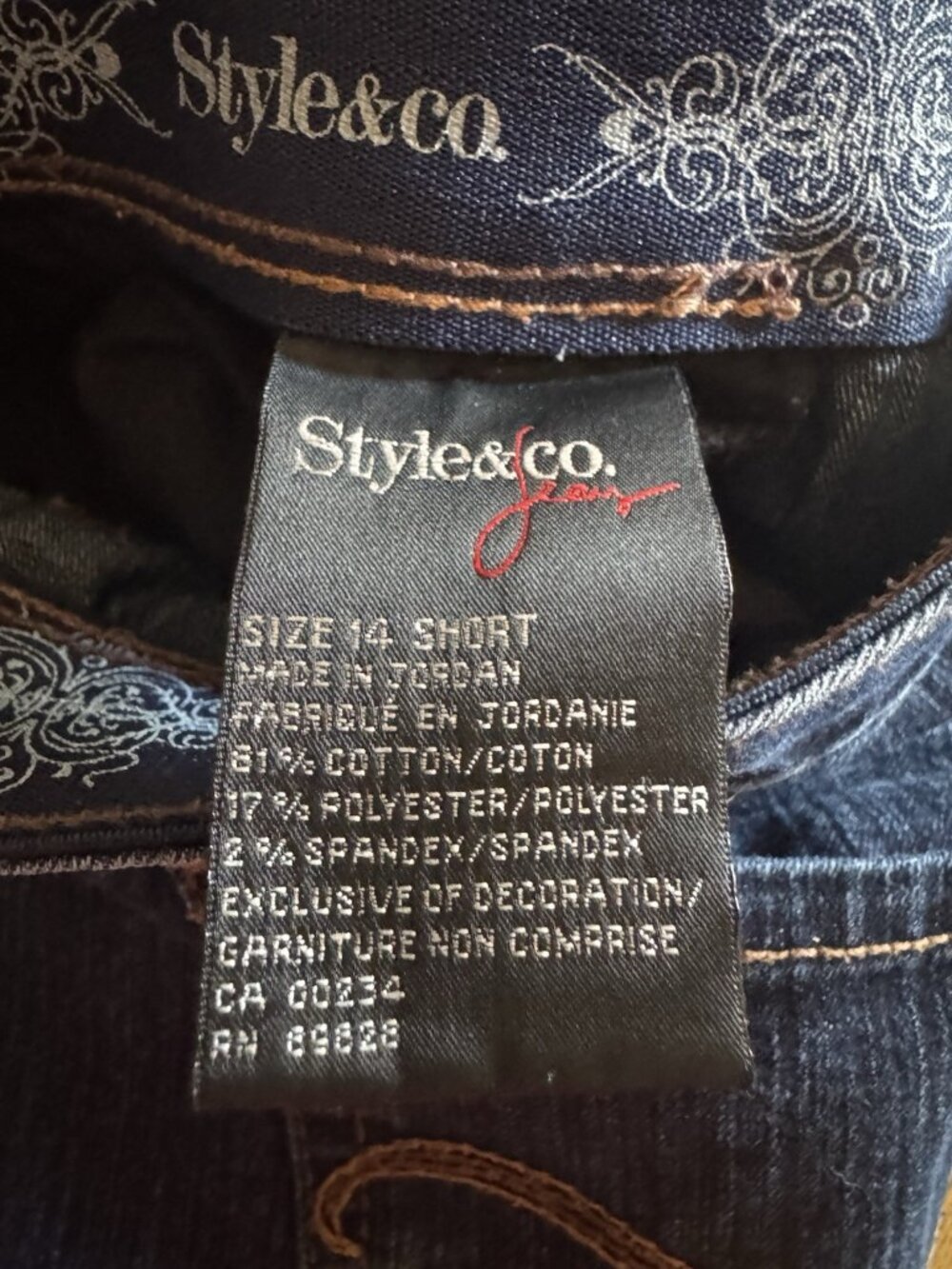 Style & Co Straight Leg Jeans Mid Rise Women Blue Size 14 Short - Picture 4 of 6